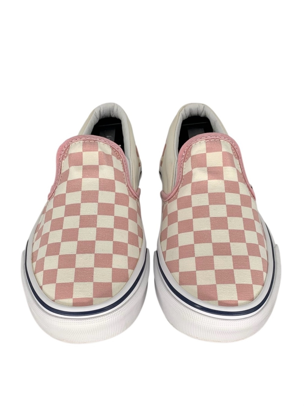 Vans Pink & Cream Checkerboard Classic Slip-On Skater Sneakers
